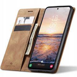Etui z klapką Spacecase Wallet do Galaxy A54 5G jasno brązowe