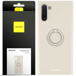 Etui Spacecase Silicone Ring do Galaxy Note 10 kremowe