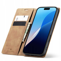Etui z klapką Spacecase Wallet do iPhone 16 Pro Max jasno brązowe