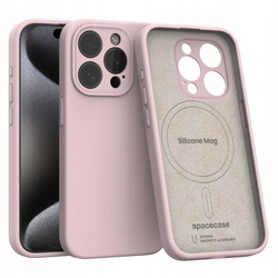 Etui Spacecase Silicone Mag do iPhone 15 Pro różowe