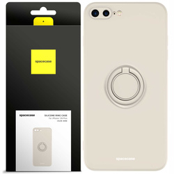 Etui Spacecase Silicone Ring do iPhone 7/8 Plus kremowe