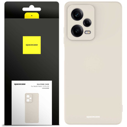 Etui silikonowe Spacecase Silicone Case do Redmi Note 12 Pro 5G kremowe