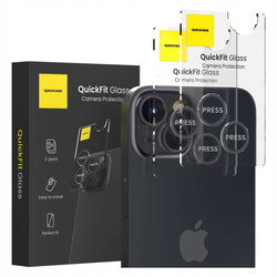 Szkło na aparat Spacecase QuickFit Camera do iPhone 13/13 mini czarne - 2 sztuki
