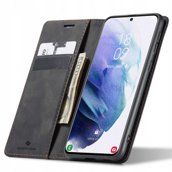 Etui z klapką Spacecase Wallet do Galaxy S21+ czarne