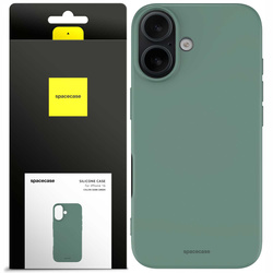 Etui silikonowe Spacecase Silicone Case do iPhone 16 ciemno zielone